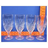 4 Godinger Crystal Milano Tea Glasses