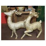 Pair of Gold Glitter Christmas Deer - 18"