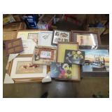 Table Lot of Wall Art & Picture Frames
