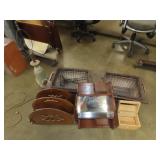 Lot of Woodenware, Planters & Lamp