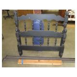 Painted Black Single Bed w/ Metal Rails