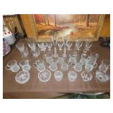 Table Lot of Glassware