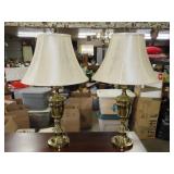 Pair of Brass Table Lamps - 30"