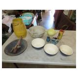 Table Lot of Glassware & Pottery