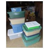Lot of Rubbermaid & Other Plastic Tubs