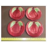 Four Franciscan Apple Shaped Salad Plates - 8"