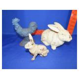 3 Cast Iron Animals