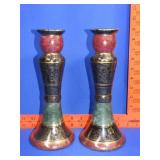 Pair of Jewel Tong Candle Sticks