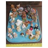 Tray Lot of Bears & Other Figurines