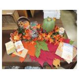 Fall Decor Lot - Tub w/ Lid