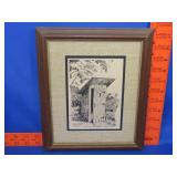 Jerry Miller Signed Outhouse Framed Print