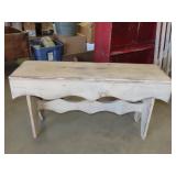 Distressed Painted Wood Bench