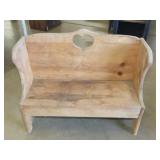 Heart Cut Out Wood Bench