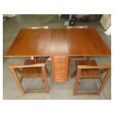 Romanian MCM Drop Leaf Hideaway Dining Set