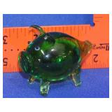 Small Art Glass Pig