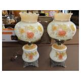 Pair of Glass Table Lamps - 17"