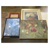 Three Pieces of Wall Art & Picture Frame