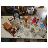 Table Lot of Glassware & Household