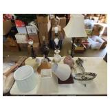 Lot of Table Lamps & Lamp Shades