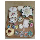 Tray Lot of Trinket Boxes
