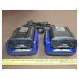 Two Kobalt 40V Batteries & Chargers