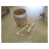 Wood Nail Keg & 2 Horse Hames