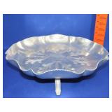 Hammered Aluminum Footed Bowl - 12"