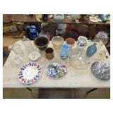 Table Lot of Glassware & Pottery