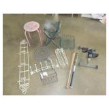 Lot - Metalware,Stools, Ball Bats