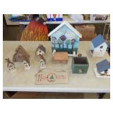 Lot of Birdhouses & Wood Becor