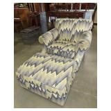 Ethan Allen Upholstered Chair w/ Storage Ottoman