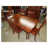 Nice Amish Oak-Cherry Dining Table w/ Six Chairs