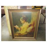 Framed Girl Reading Wall Art