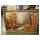 Framed Fall Scene Wall Art - 40x28