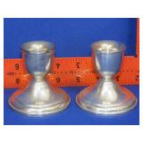 Pair of Weighted Sterling Candle Holders - 382g