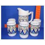 Tunisian Hand Painted Ceramic Water Set