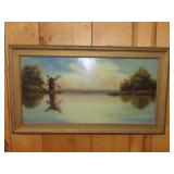 Framed Water Scene Wall Art - 27"x15"