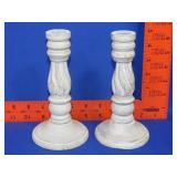 Pair of Wood Candle Holders