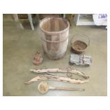 Lot w/ Pully, Nail Keg, Lead Pot, Etc