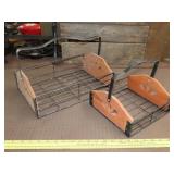 Two Metal & Wood Baskets