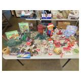 Table Lot of Christmas Decor