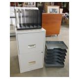 Two Drawer Metal File Cabinet & File Organizers