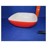 Square Pyrex Bowl - Red