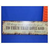 Metal Bible Verse Sign - 5 1/2x19