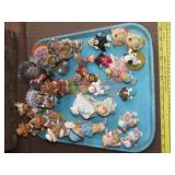 Tray Lot of Bears & Other Figurines