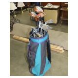 Golf Bag w/ Spalding Golf Clubs