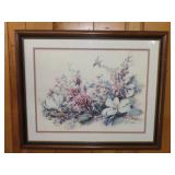 Framed Flower & Hummingbird Print