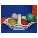 Basket w/ Marble Style Eggs
