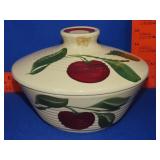 Watt Pottery Apple Bowl w/ Lid - 8"