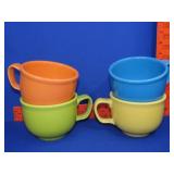 Four Homer Laughlin Soup Mugs
